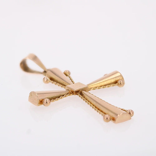 Collier Croix or rose ancienne 58 Facettes CVP198