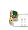 Bague Bague en or jaune ornée d'une grande émeraude naturelle et de diamants 58 Facettes 50418
