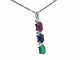 Pendentif Pendentif en or blanc avec pierres précieuses multicolores et diamants 58 Facettes 2275