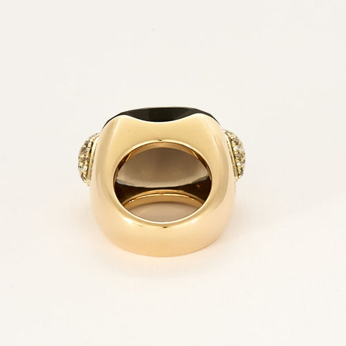 Bague 52 Pomellato- Pin UP -Bague en or jaune, quartz fumé et diamants 58 Facettes BIA1205X2