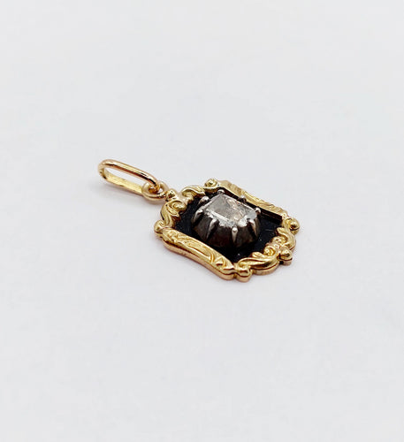 Pendentif Pendentif victorien or 18k et argent diamant table 5mm (circa 1850) 58 Facettes A06304