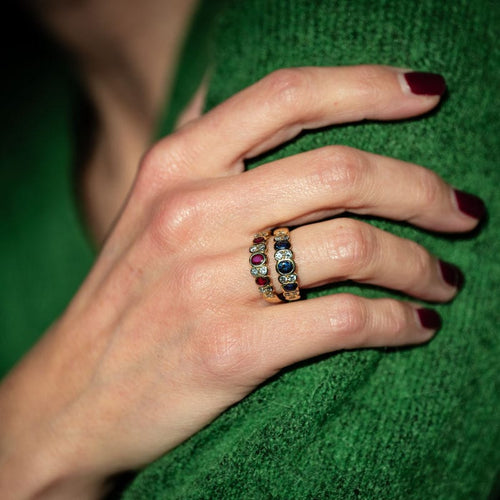 Bague 53 VAN CLEEF & ARPELS - Bague - en or jaune, diamants et saphirs 58 Facettes