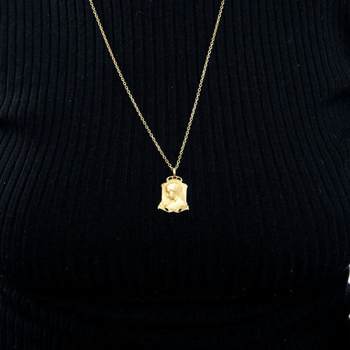 Pendentif DROPSY-Médaille Vierge sous les lys or jaune 58 Facettes