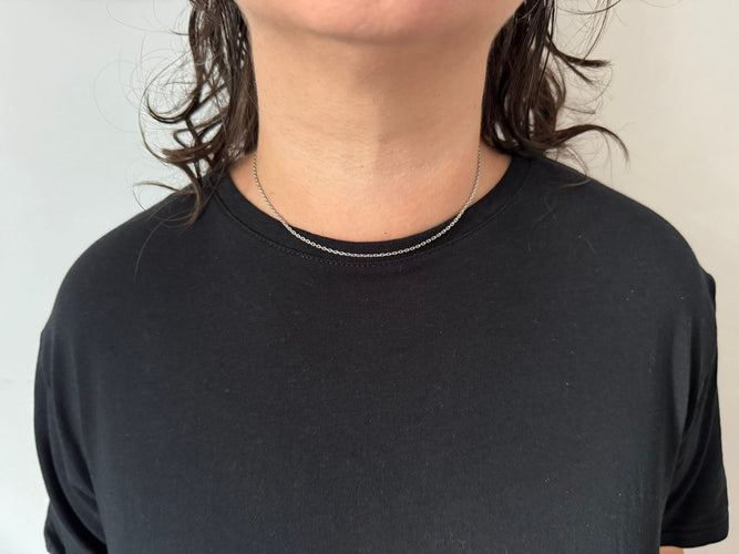 Collier Chaîne maille forçat en or blanc 18 carats 58 Facettes