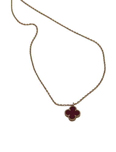 VAN CLEEF & ARPELS - collier « Sweet Alhambra » or rose cornaline