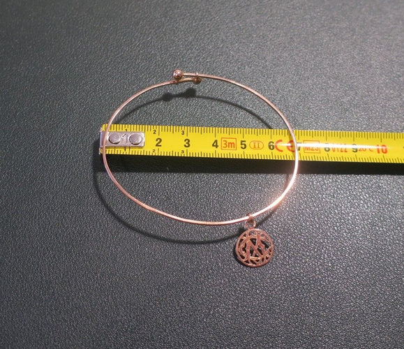 Bracelet Bracelet jonc et pendentif monogramme CM en or rose 58 Facettes