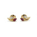 Boucles d'oreilles Boucles d'oreilles or jaune diamants rubis 58 Facettes 240039SP