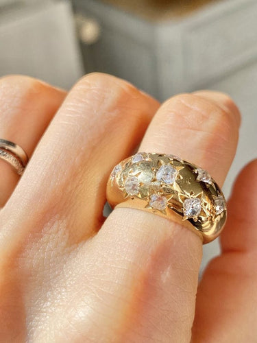 Bague 53 Bague boule constellation or jaune et diamants 58 Facettes