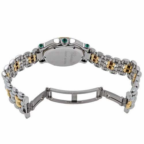 Montre Chopard Happy Sport Date Jewelry 7 Diamonds 5 Emeralds 18k Gold Steel 58 Facettes