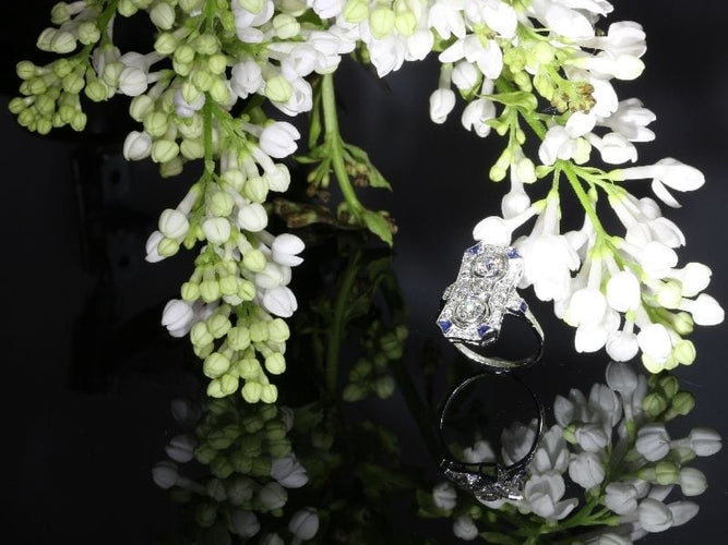 Bague 55 Héritage de demain : une bague de fiançailles en diamant Art déco des années 1920 58 Facettes 16342-0163