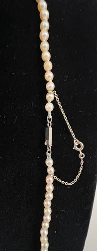 Collier petites et grandes perles de culture, fermoir or 55,5 cm