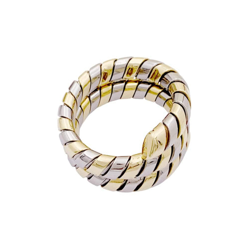 Bague 55 Bague Bulgari, "Tubogas", deux tons ors. 58 Facettes 35166