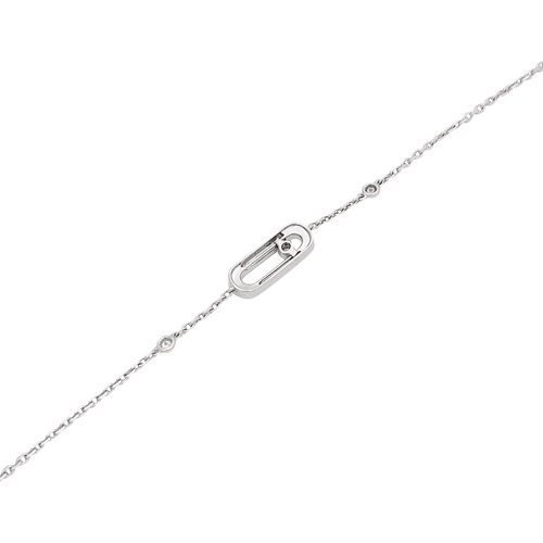 Bracelet Bracelet Messika, "Move Uno", or blanc et diamants. 58 Facettes 34539