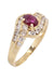 Bague 55 Bague moderne or jaune rubis et diamants 58 Facettes 091321