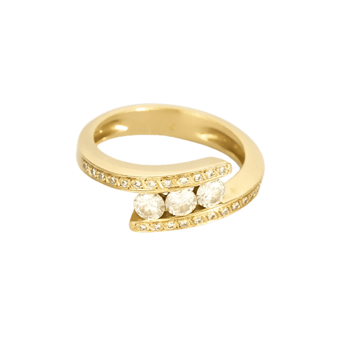 Bague 54,5 Bague en or jaune et diamants 58 Facettes B250528