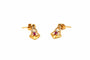 Boucles d'oreilles Boucles d'oreilles contemporaines en or jaune, serties de diamants et de rubis 58 Facettes 18367