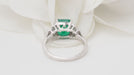 Ring 50 Ring in white gold, Colombian emerald and diamonds 58 Facettes 32633