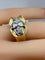 Bague Tank en or jaune 18 carats et platine sertie de diamants