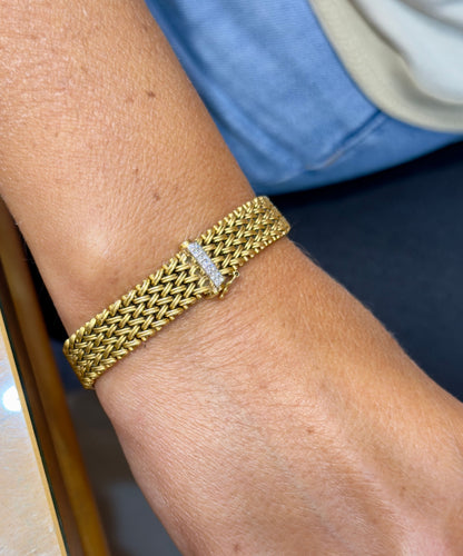 Bracelet Bracelet vintage or 18 carats et diamants 58 Facettes