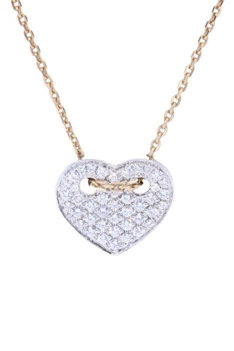 Collier Collier coeur or jaune, or blanc et diamant 58 Facettes 059431