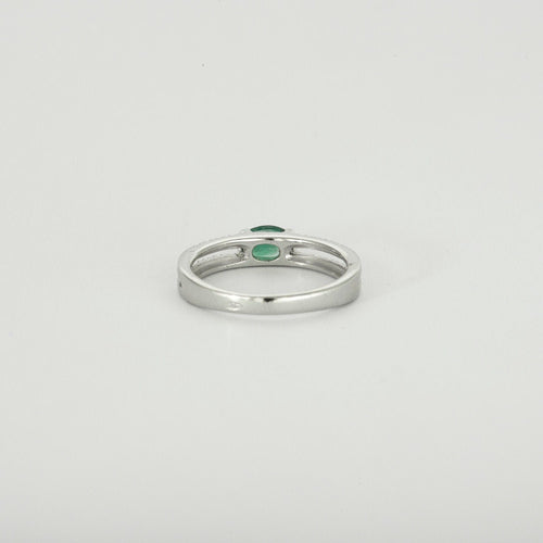 Bague 54 Bague or blanc émeraude et diamants 58 Facettes 413176