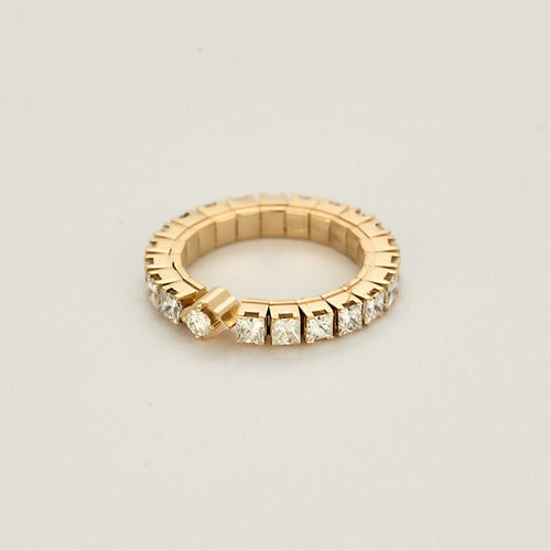 Bague 51 Bague souple en or rose et diamants 58 Facettes JRR0010-51