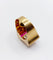 Bague 52 Bague tank Art déco en or rose 18k avec diamants et rubis synthétiques 58 Facettes A06536