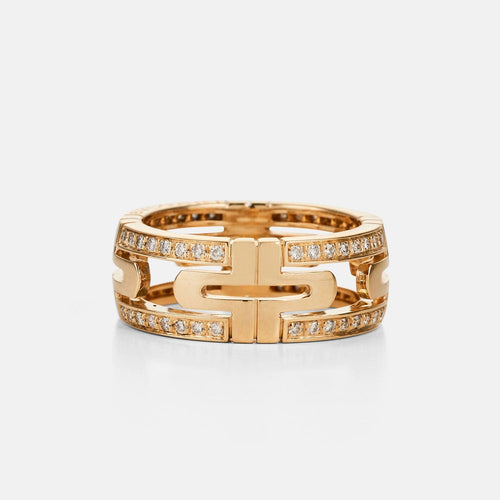 Bague 53 BULGARI - Bague Parentesi en or jaune et diamants 58 Facettes