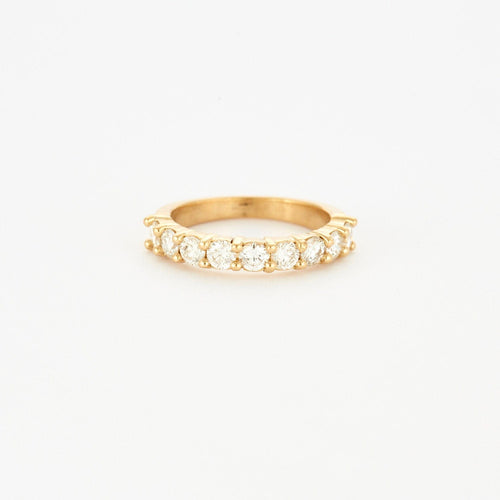 Bague 52 Demi alliance diamants or jaune 58 Facettes