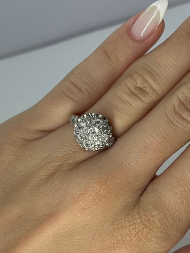 Bague 50 Bague Vintage or jaune platine et diamants 1,1 ct 58 Facettes 00070401