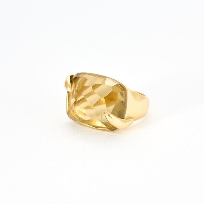 Bague 53 BAGUE CITRINE OR JAUNE 58 Facettes M8888