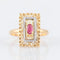 Bague 50 Bague or jaune, rubis, motifs "arabesques" 58 Facettes