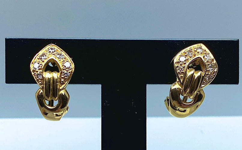 Boucles d'oreilles Paire de boucles d’oreilles en or jaune 18 carats et diamants 58 Facettes AB458