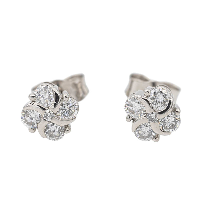 Boucles d'oreilles Boucles d'oreilles Puces Or blanc Diamant 58 Facettes 2635147CN