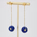 Boucles d'oreilles Pendants d'oreilles anciens étoiles or diamants taillés en rose et ses boules de lapis-lazuli étoilées 58 Facettes 23-341