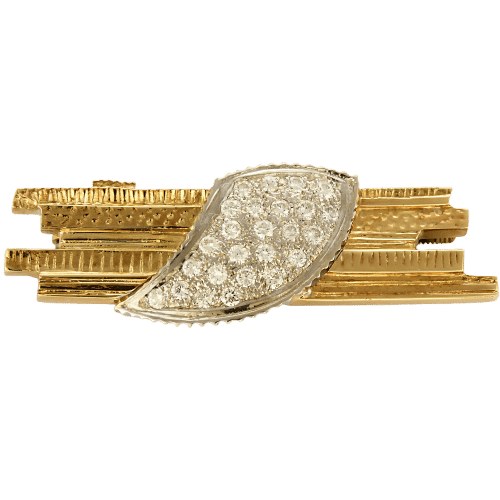 Broche Broche moderniste en or jaune, or blanc et diamants 58 Facettes AUX1261