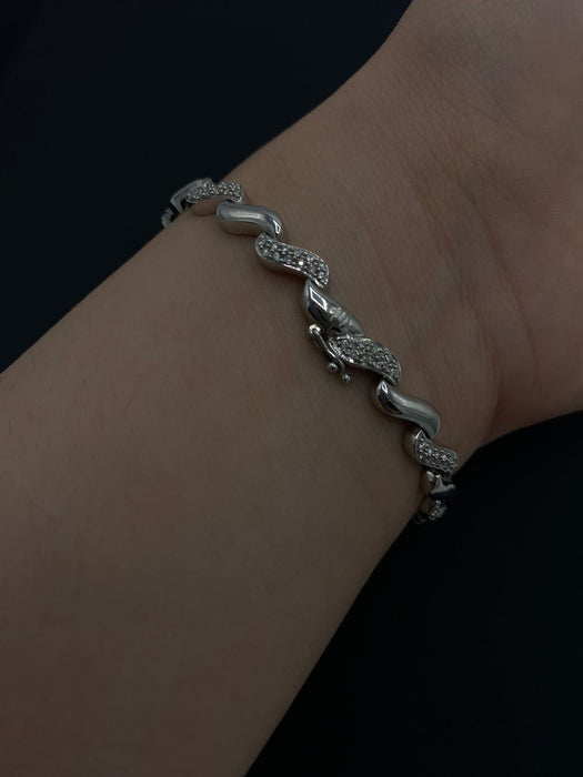 Bracelet Bracelet rivière de diamants or blanc 58 Facettes 096424206630