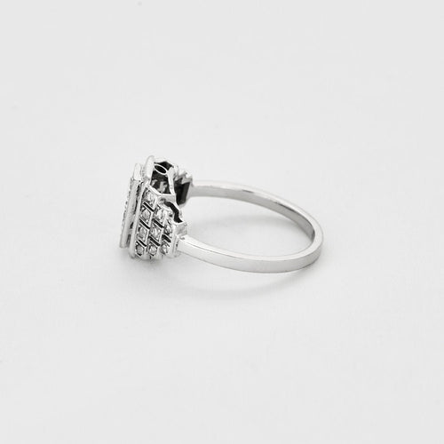 Bague 55 Bague or gris et diamants 58 Facettes PER15083