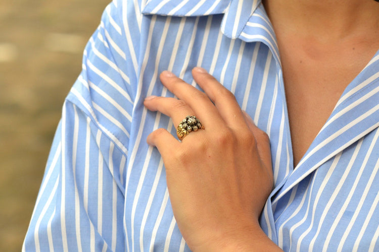 Bague 54 Bague ancienne diamants en or 18k 58 Facettes 27061