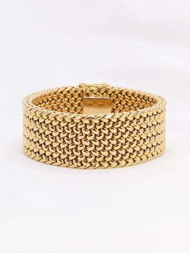 Bracelet souple maille milanaise or jaune 2,3 cm 58 Facettes 1165.3