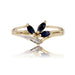 Ring 51 Used ring yellow gold sapphires shuttle diamond 58 Facettes 17-024B