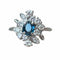 Bague 58 Bague fleur or blanc, saphir et diamants 58 Facettes 256
