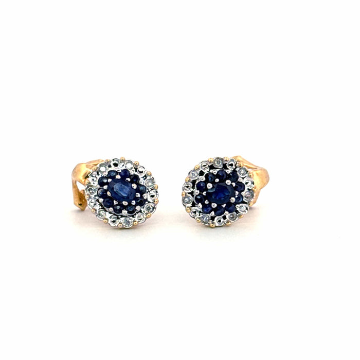 Boucles d'oreilles Dormeuses Or Jaune 18k Saphir & Diamants 58 Facettes 2-BOF1 -GS36607-03