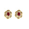 Boutons d'oreilles or jaune, rubis et diamants 58 Facettes PAL32244