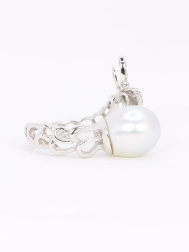 Bague toi et moi Perle & Papillon or blanc diamants