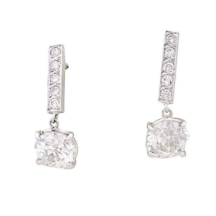 Boucles d'oreilles Boucles d'oreilles or blanc, diamants. 58 Facettes 33788