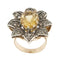 Bague 53 Bague fleur citrine et diamants 58 Facettes 35956