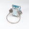 12ct Aquamarine Ruby Ring Platinum Sz 7.25 Cocktail Emerald Cut Fine Jewelry 58 Facettes G13868