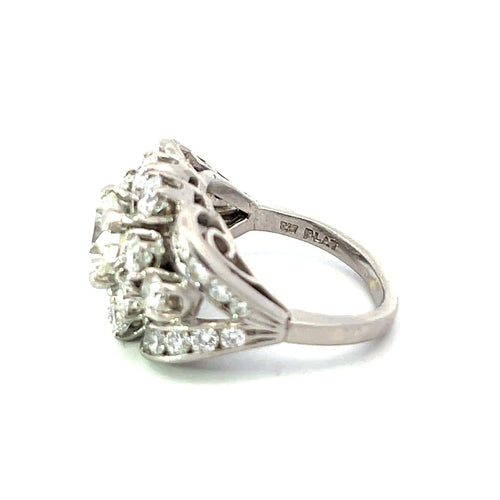 Bague Bague rétro en platine et diamants 2.50ct 58 Facettes
