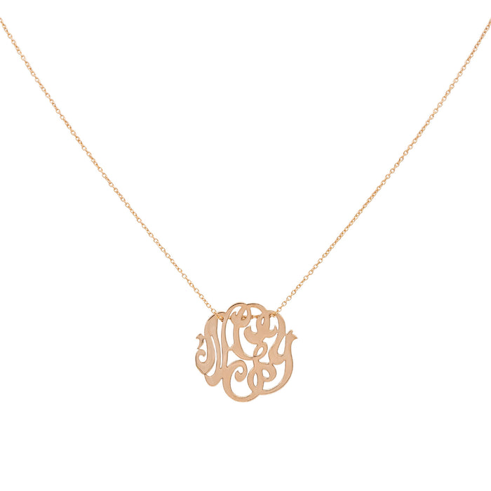 Ginette NY Collier Pendentif Baby Lace Monogram Or rose